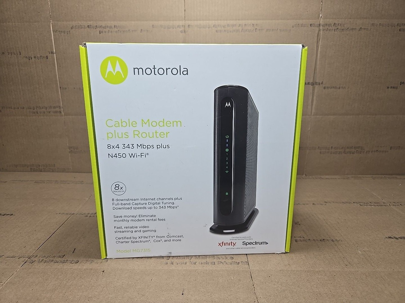 Motorola MG7315 Cable Modem Plus Router, Excellent Condition