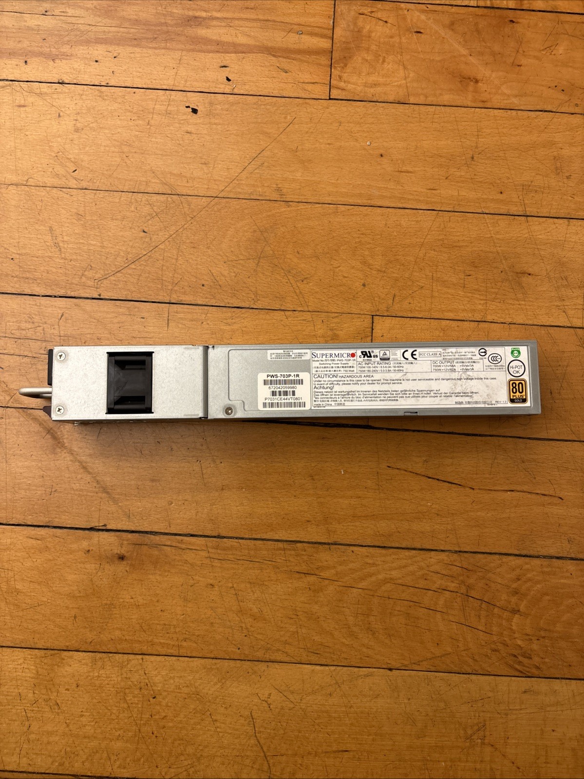 Supermicro 700W/750W 1U Redundant Power Supply (PWS-703P-1R)