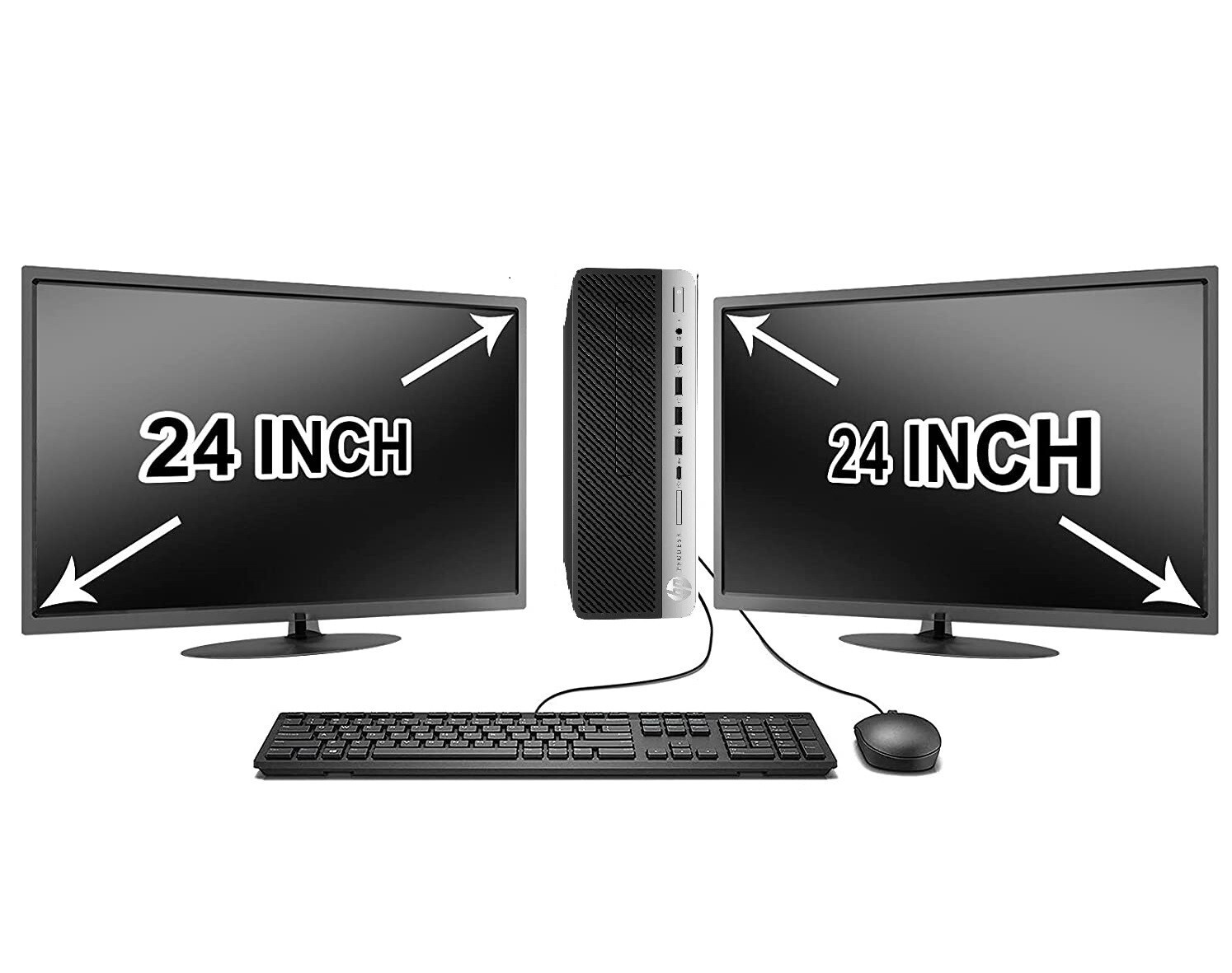 HP  G4 SFF SIX Core i5-8500 16GB  SSD WIN 11 Pro Dual 24-in monitors BT/WiFi