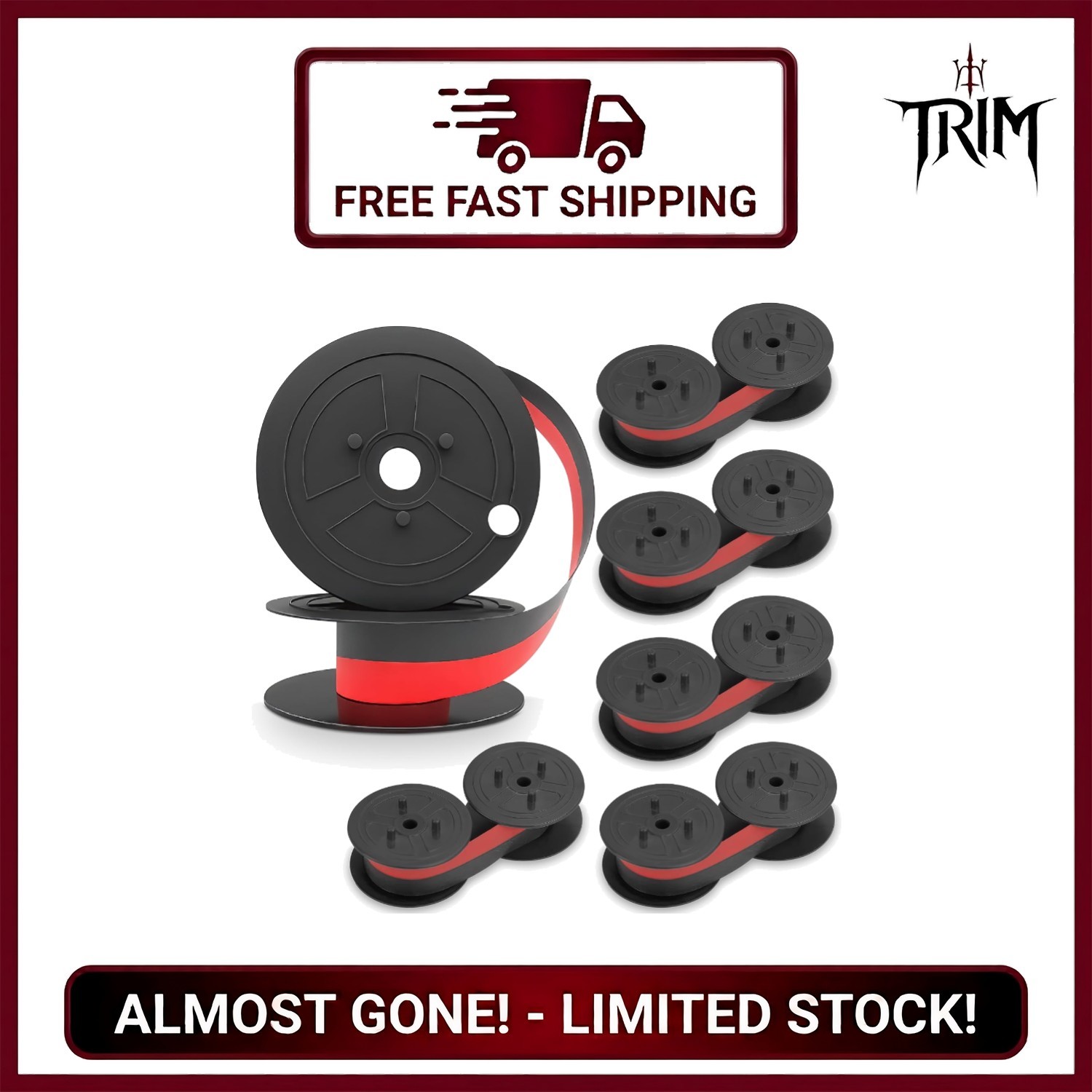 Canon MP11DX Calculator Ribbon Red/Black 6 Pack 18 ft x 0.5 in Twin Spool