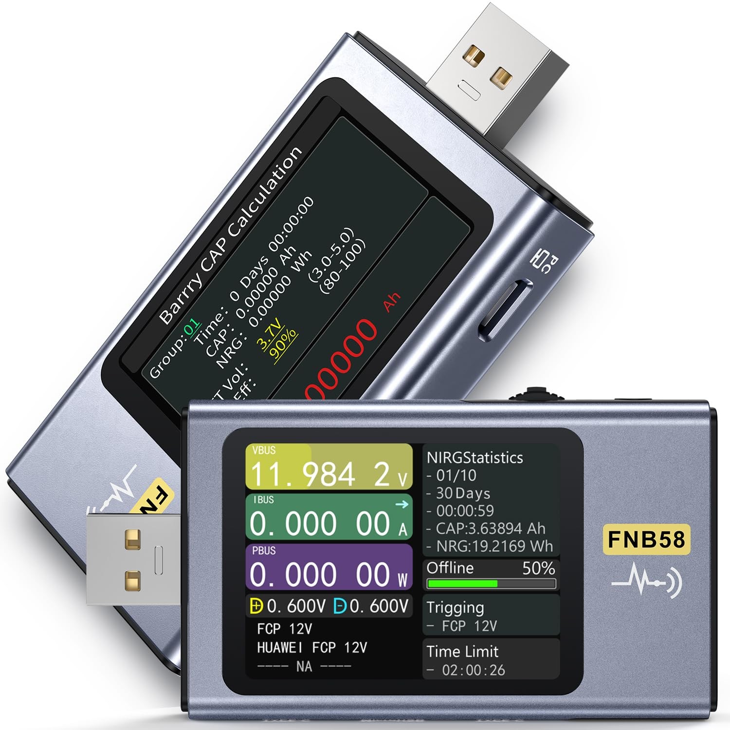 【Upgraded Model USB Tester with Bluetooth, Power Multimeter 4-28V 7A BLUE