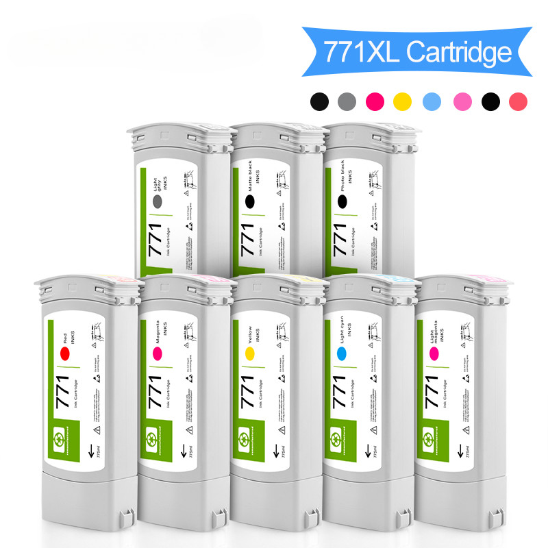 8PC For HP771 771XL Compatible Ink Cartridge For HP DesignJet Z6200 Z6600 Z6800