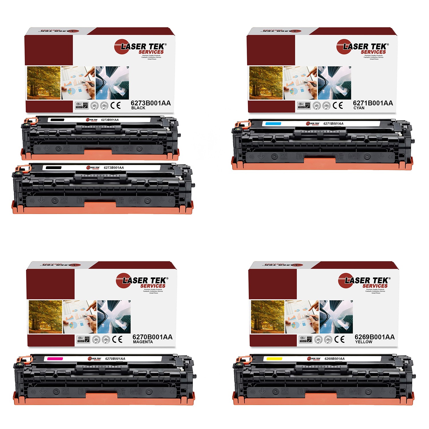 5Pk LTS CRG-131 BCMY Compatible for Canon ImageClass MF8280CW Toner Cartridge