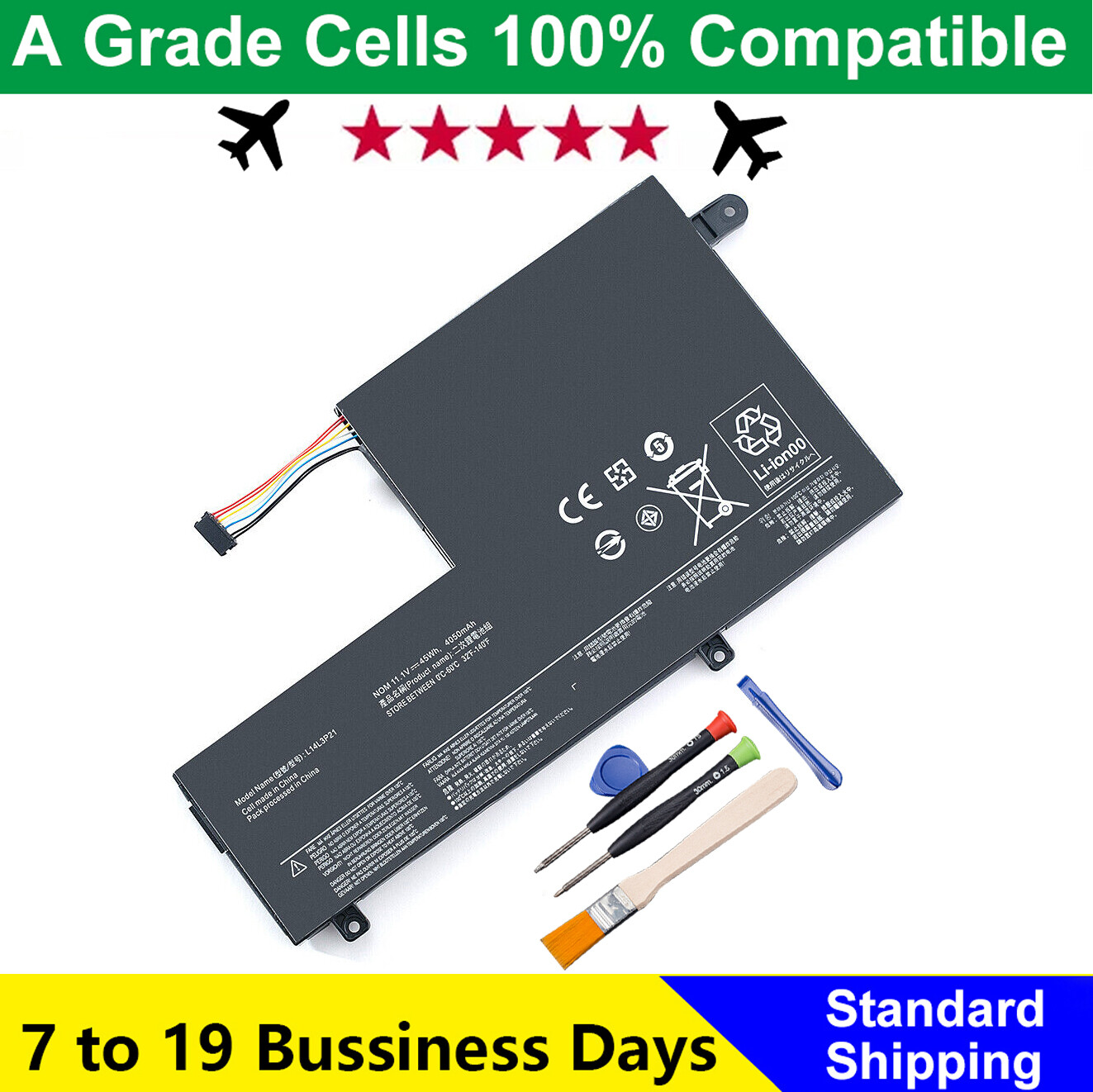 L14L3P21 L14M3P21 Battery For Lenovo Edge 2-1580 Flex 3-1580 Ideapad 510S-14ISK