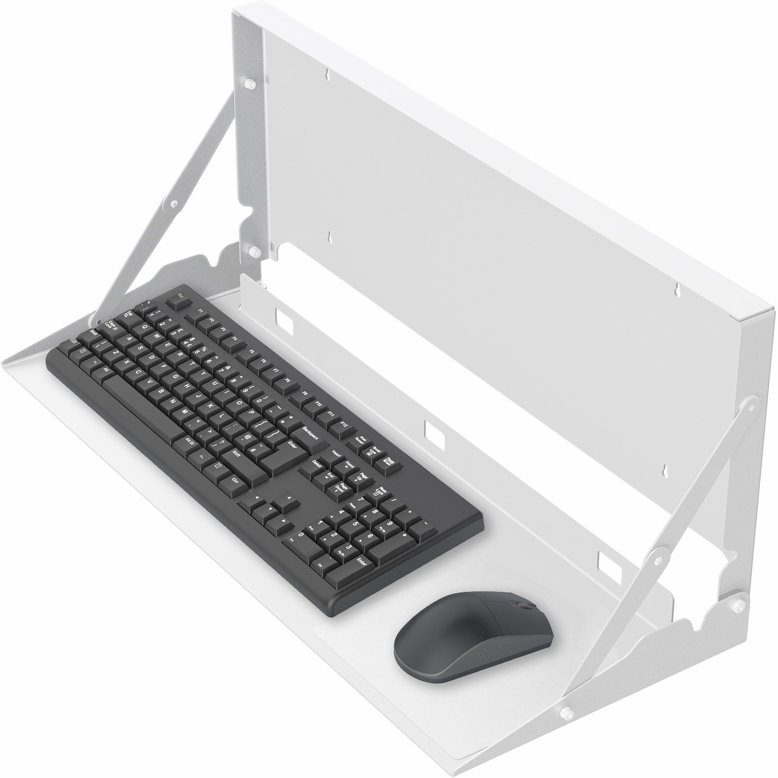 VIVO White Flip Down 24 inch Keyboard Tray Wall Mount with Mouse Pad
