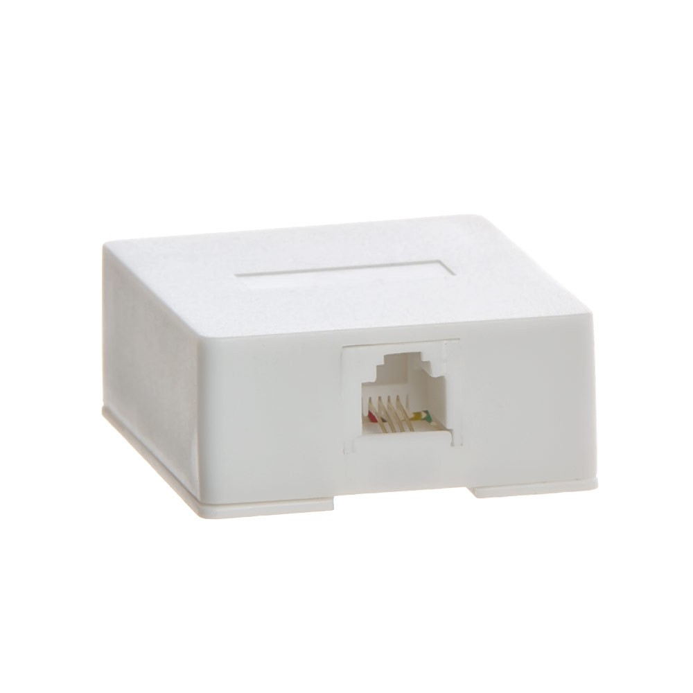 Telephone Surface Mount Box RJ11 6P4C White Phone Keystone Wall Box 1 Port Box