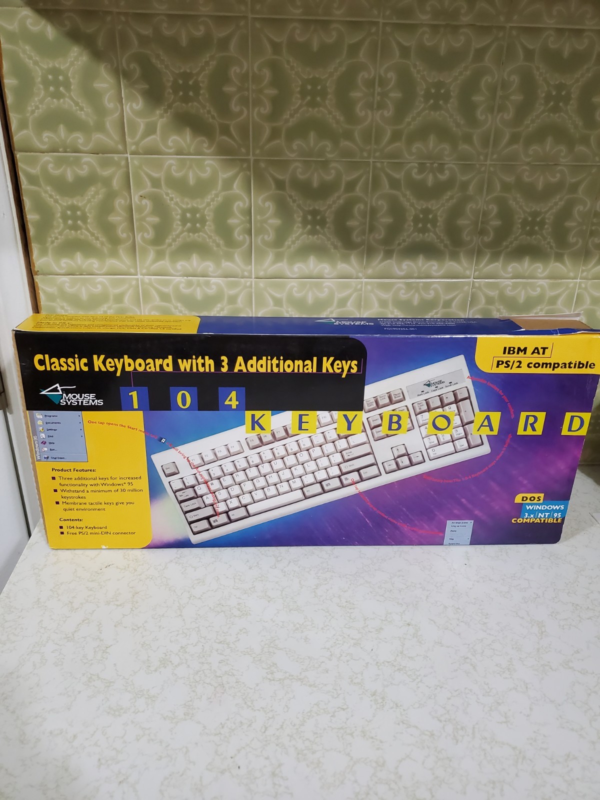 Vintage Mouse Systems 104 Classic Keyboard IBM AT PS/2 Compatible Unused