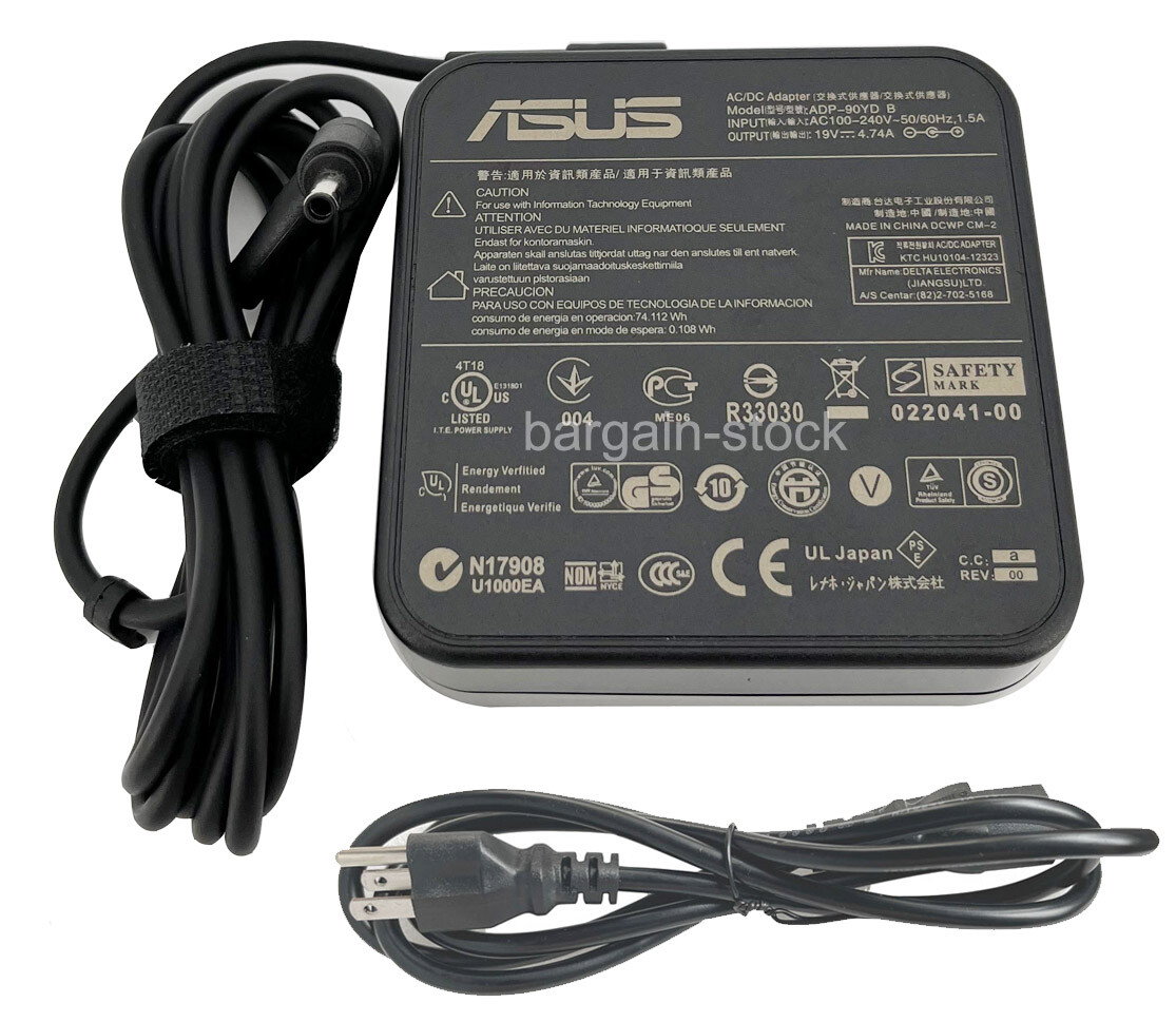 19V 4.74A 90W AC Adapter Charger For ASUS Vivobook 16 M1603QA-R712512 Power Cord