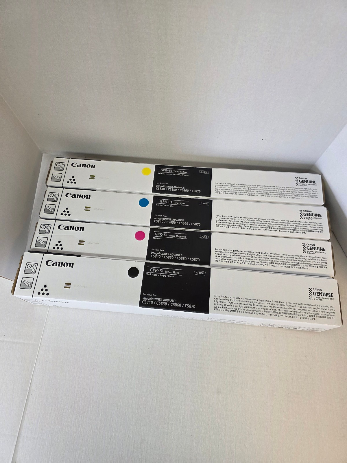 Canon GPR-61 Genuine Toner Cartridges Set (C, Y, M, K) Seal Boxs ( B )