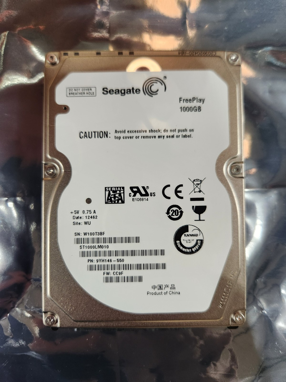 Seagate Freeplay 2.5" 1TB ST1000LM010 5400RPM 16MB HDD MINT (Power Time: 1 Hour)