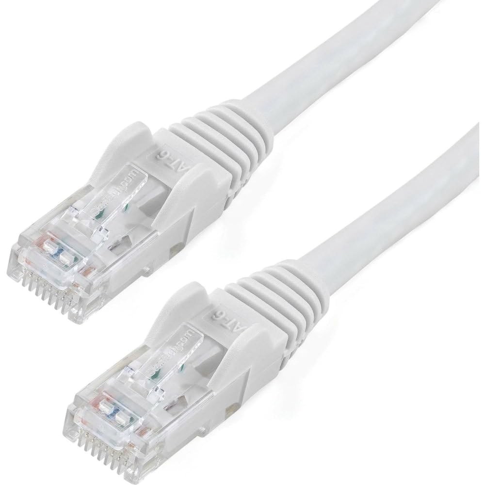 StarTech 12ft CAT6 Ethernet Cable, White Gigabit PoE RJ45 UTP Patch Cord