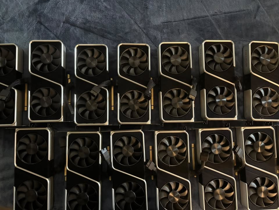 33 GPU Lot - 4x RTX 3090 FE, 16x 3060 Ti FE, 5x RX 6700 XT, 8x RX 6600 XT