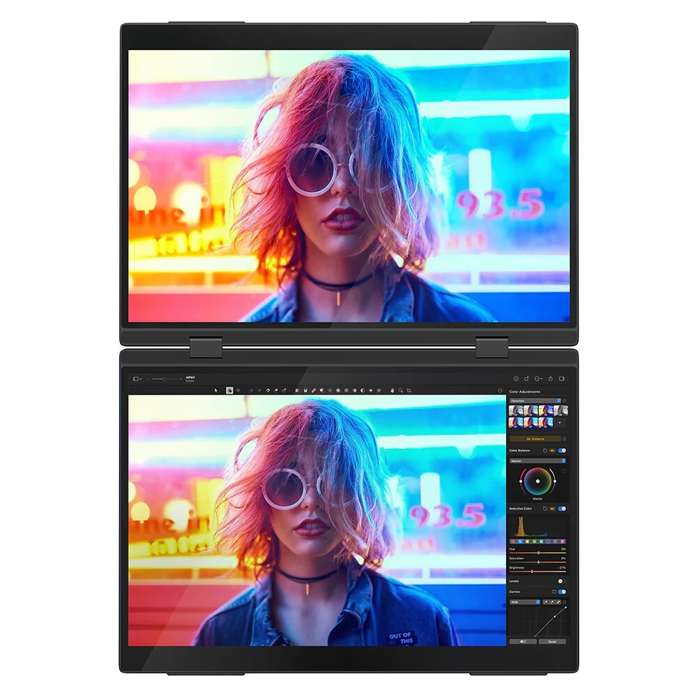 16" Dual Portable Monitor Dextop Screen 2K Touchscreen Second Display For PC