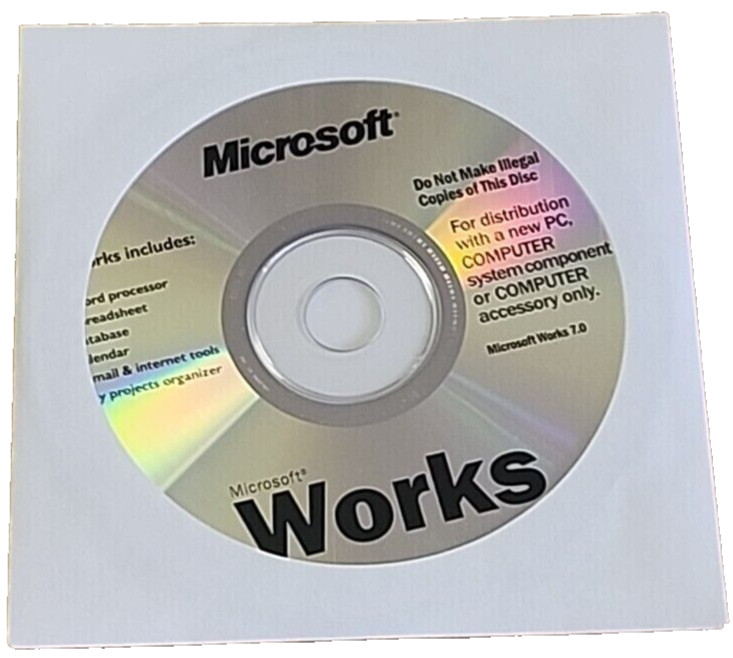FACTORY SEALED Microsoft Works 7.0 New Old Stock HP Original Include