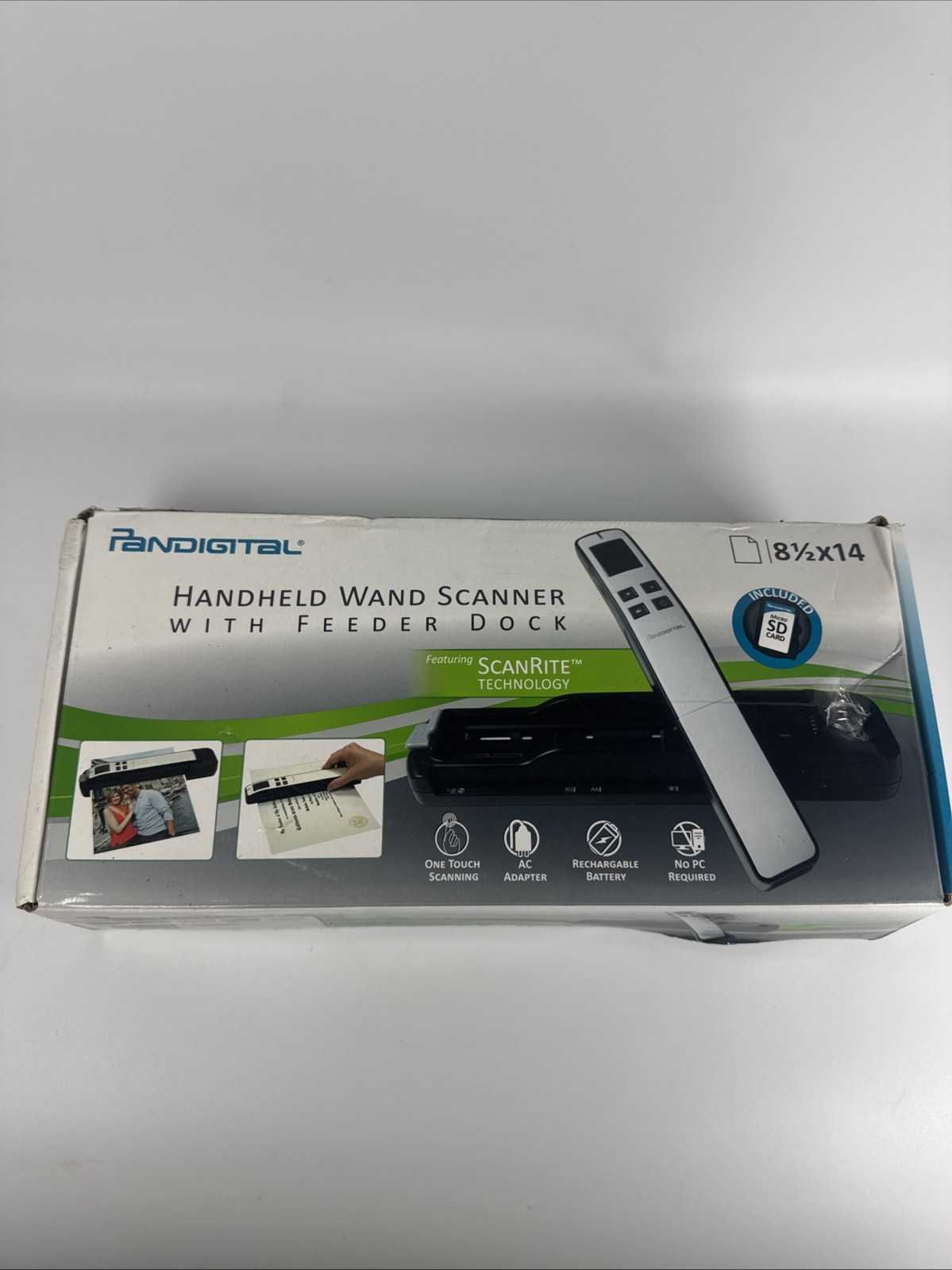 Pandigital PANSCN10PU Handheld Wand Scanner W/ Feeder Dock Purple W/ Box