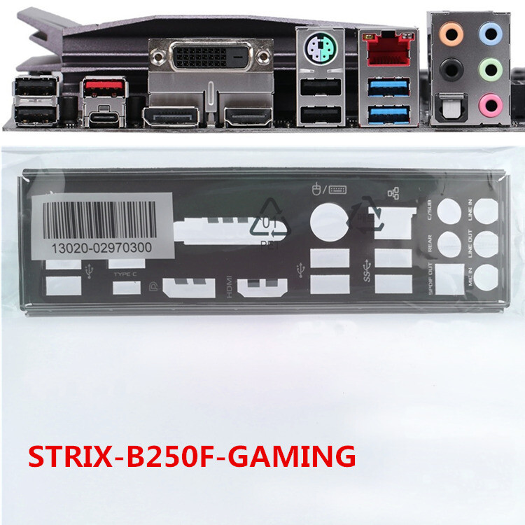 For Asus STRIX H270F GAMING Shield I/O IO Rear Baffle Backplate Motherboard