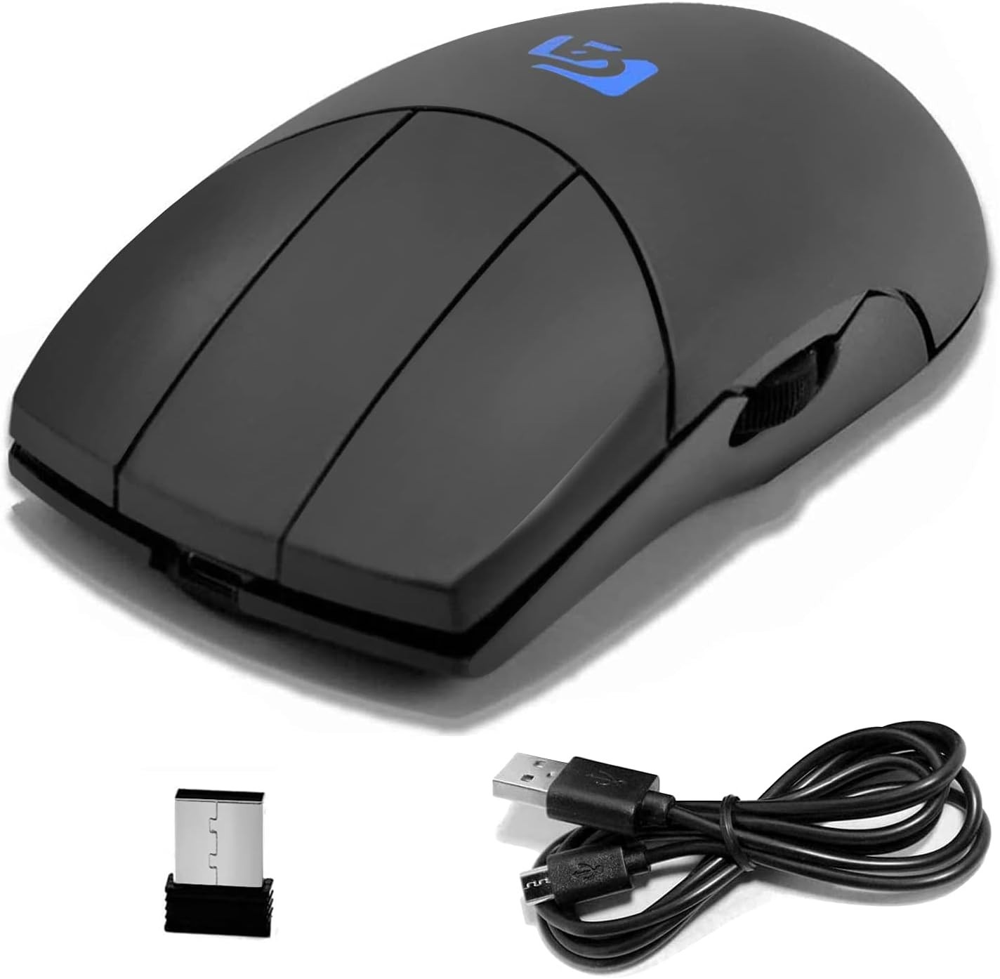 Shengshou 3Button Mouse Side Scroll Wireless 3 Button with Scroll Wheel (Black)
