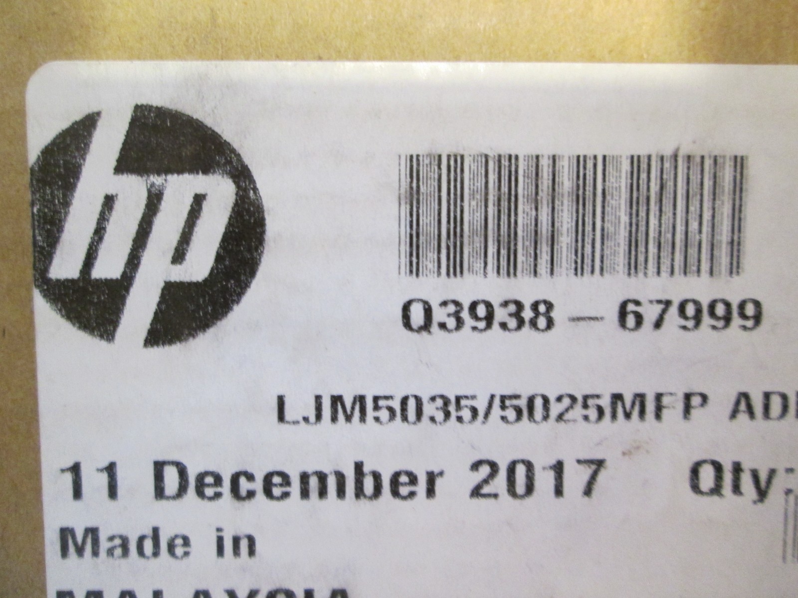 NEW IN BOX - HP  Color LaserJet Q3938-67999 ADF KIT