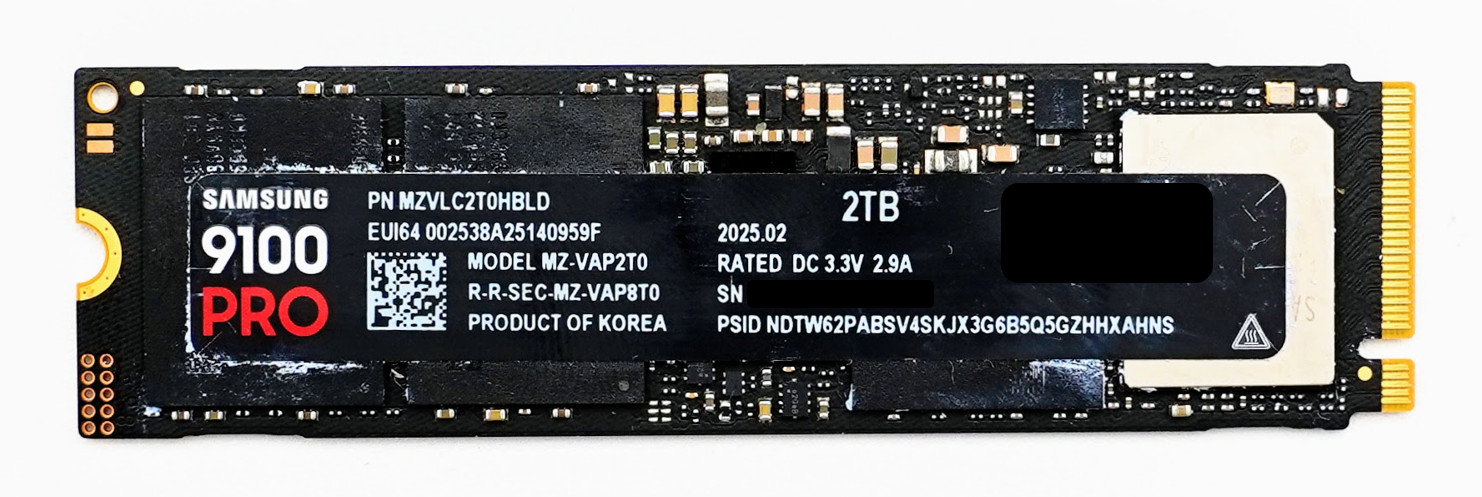 Samsung 9100 PRO 2TB M.2 2280 NVMe PCIe Gen5 SSD MZ-VAP2T0B 14,700 MB/s 96%