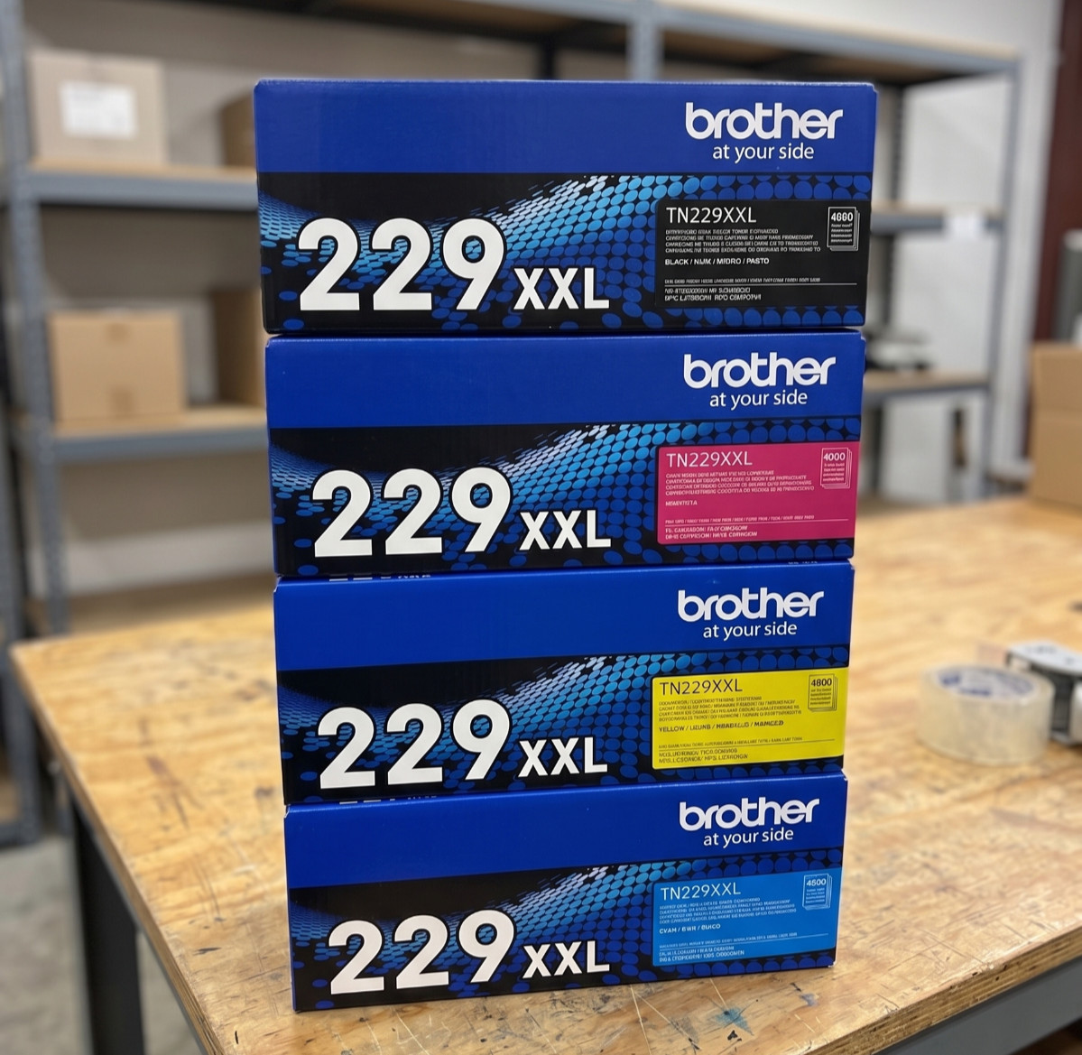 Brother TN229XXL Toner 4-Pack | Black Cyan Magenta Yellow | For MFC-L3780CDW HL-