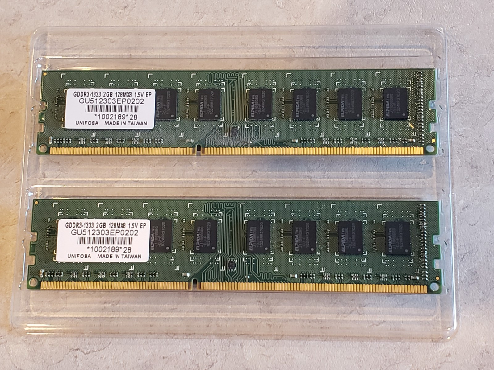 UNIFOSA 4GB (2X2GB) GDD3-1333 128MX8 RAM MEMORY GU512303EP0202