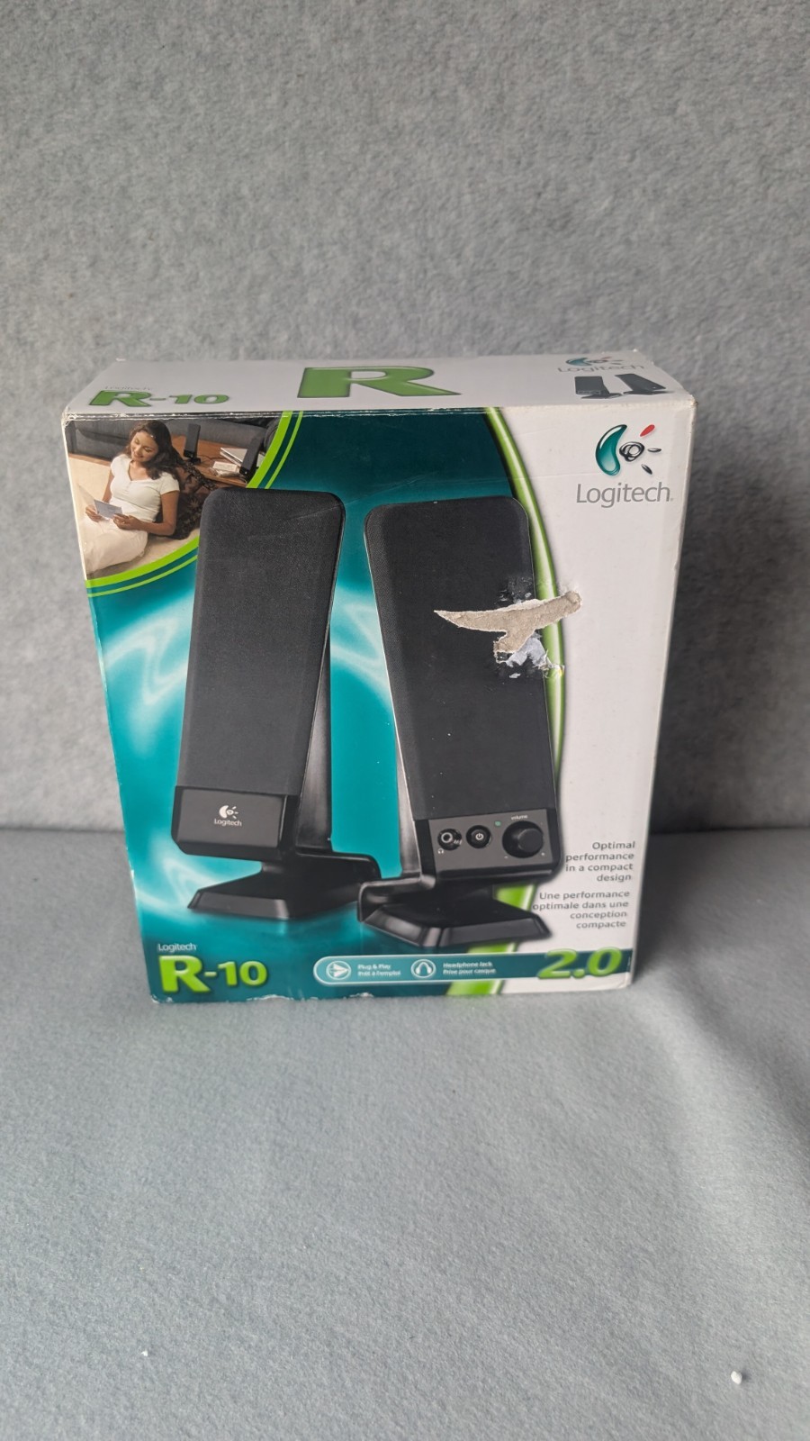 Logitech R-10 2.0 Channel Wired Computer Speakers Black Plug & Play