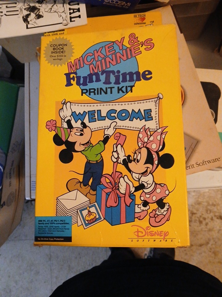Disney Mickey and Minnie's Fun Time Print Kit Vintage PC Software, 3.5" Disk