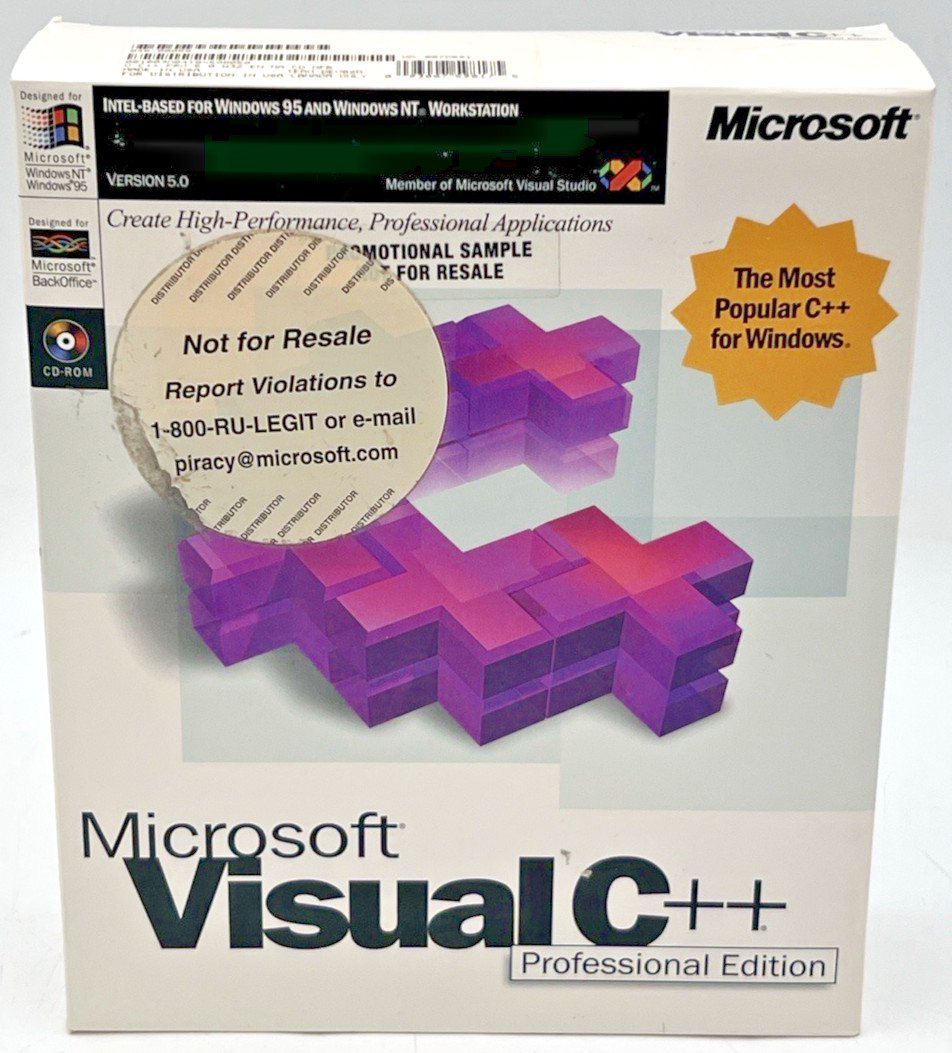 MICROSOFT VISUAL C++ PROFESSIONAL EDITION VERSION 5.0 NEW SEALED