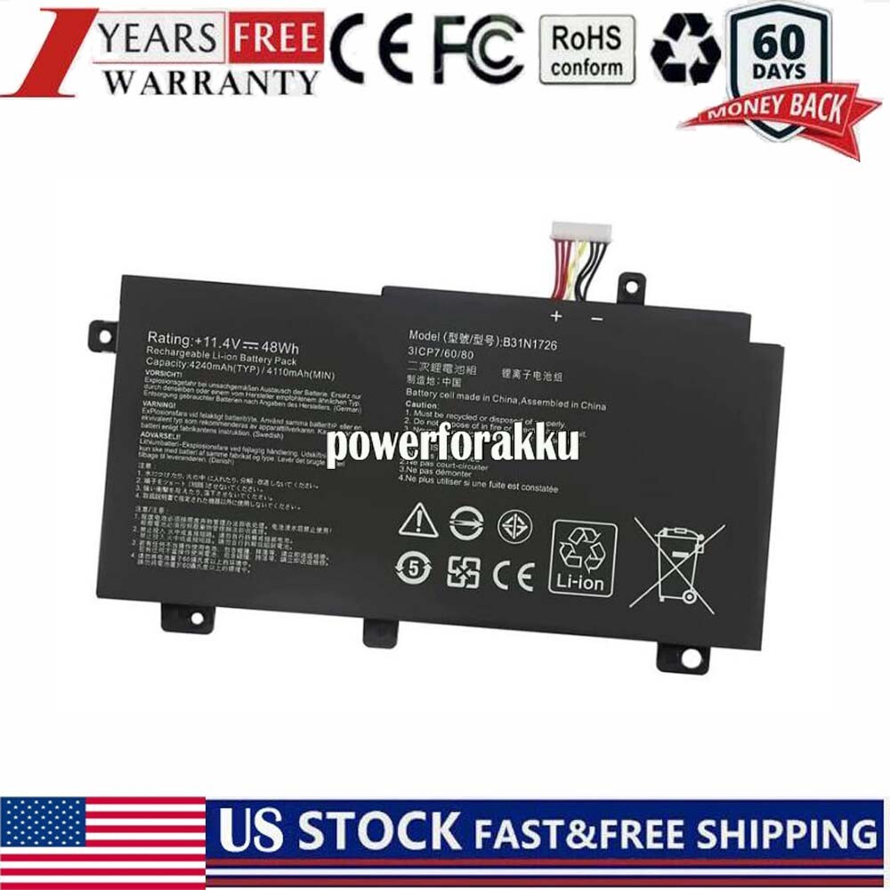Battery For ASUS Gaming FX505 0B200-02910000 0B200-02910200 B31BN91 B31N1726-1