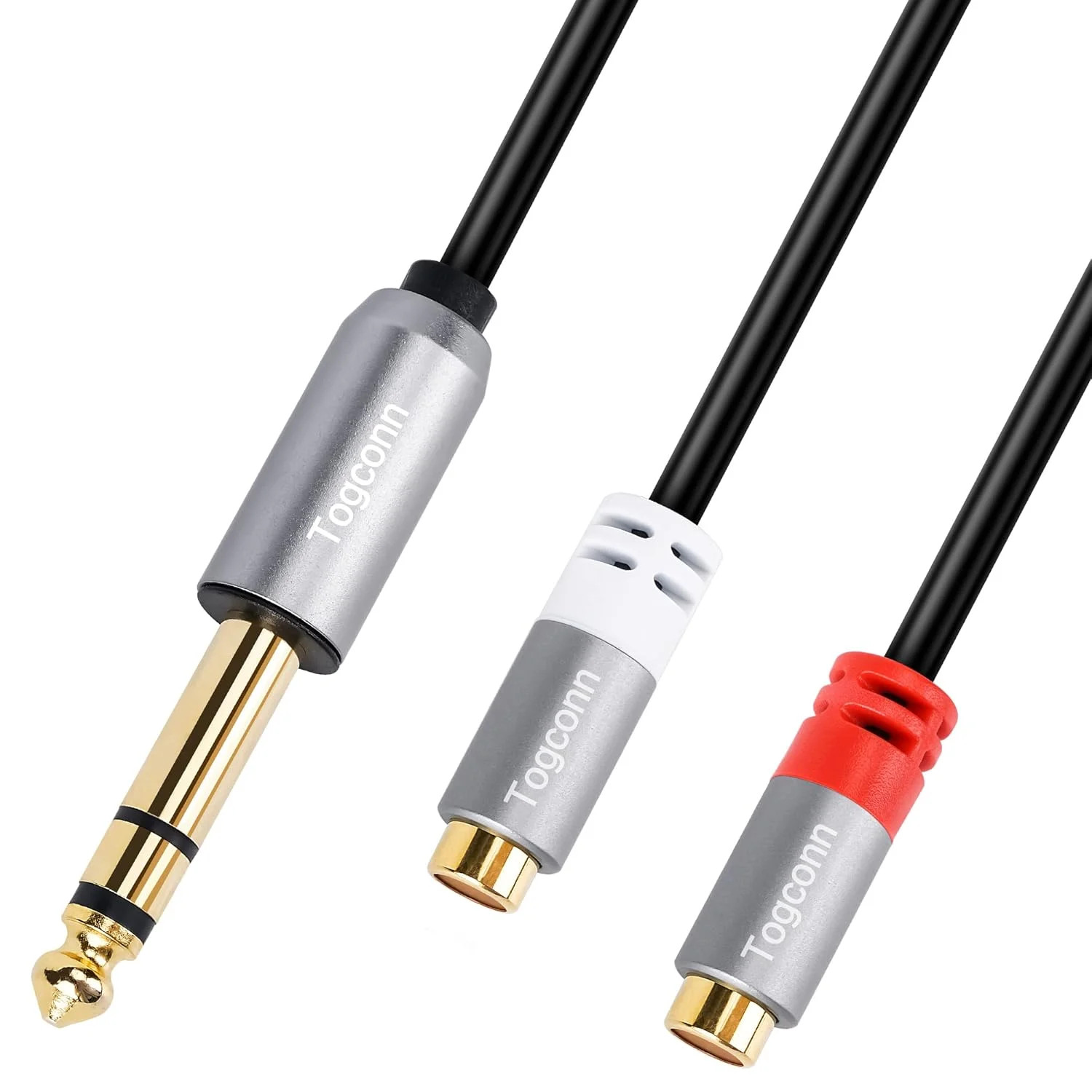 6.35mm to RCA Cable 1/4 Male to Dual RCA Female Splitter Stereo Audio Y Adapt...