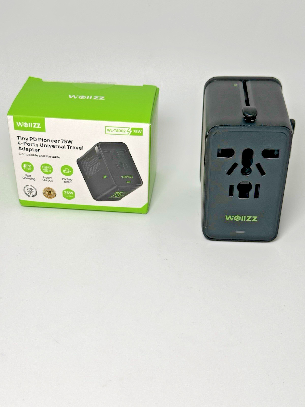 75W Tiny Universal Travel Adapter, GaN Fast Charging European Power Adapter... 