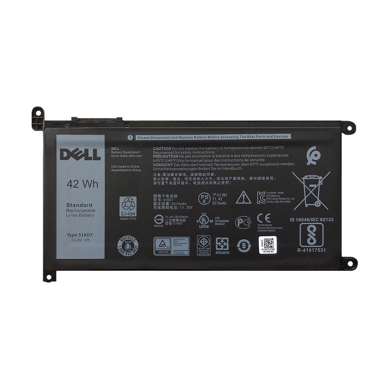 Genuine OEM 42Wh 51KD7 Battery For Dell Chromebook 11 3180 3189 P26T Y07HK FY8XM