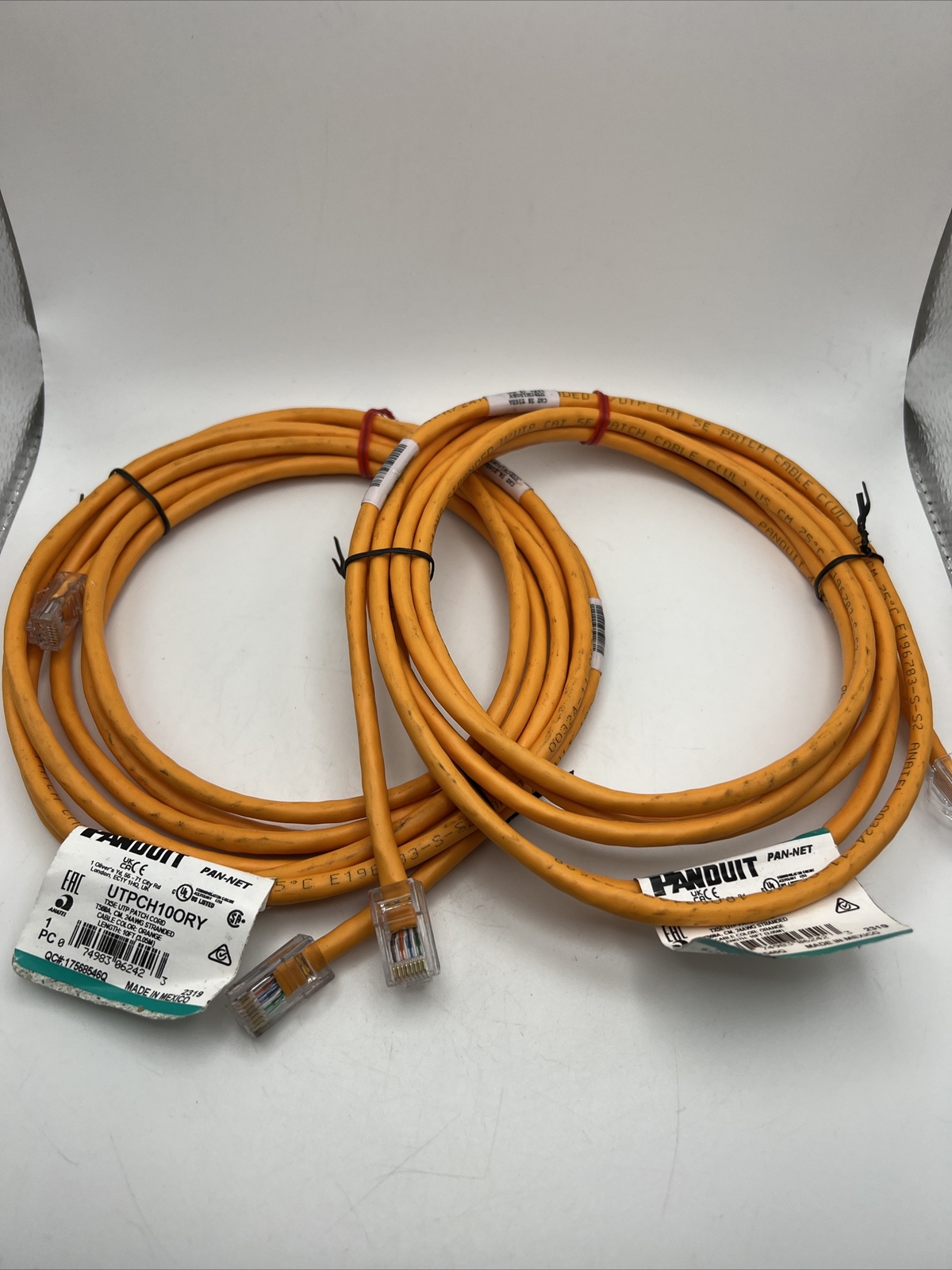 Panduit Cat-5E 10ft Patch Cord Orange UTPCH10ORY 2 Qty