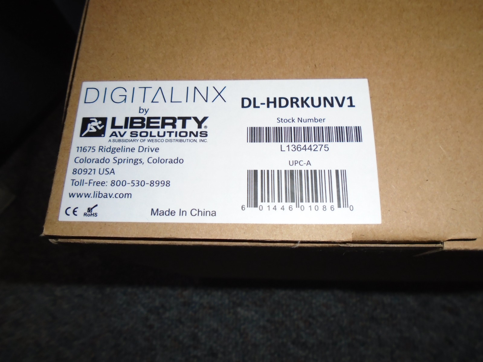 Digitalinx by Liberty AV DL-HDRKUNV1 Universal rack shelf  1U space *NEW*