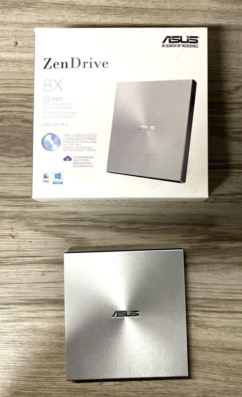 ASUS 90DD01X2-M2C000 Zendrive U7M Slim 8x External Ultra Slim DVD Writer