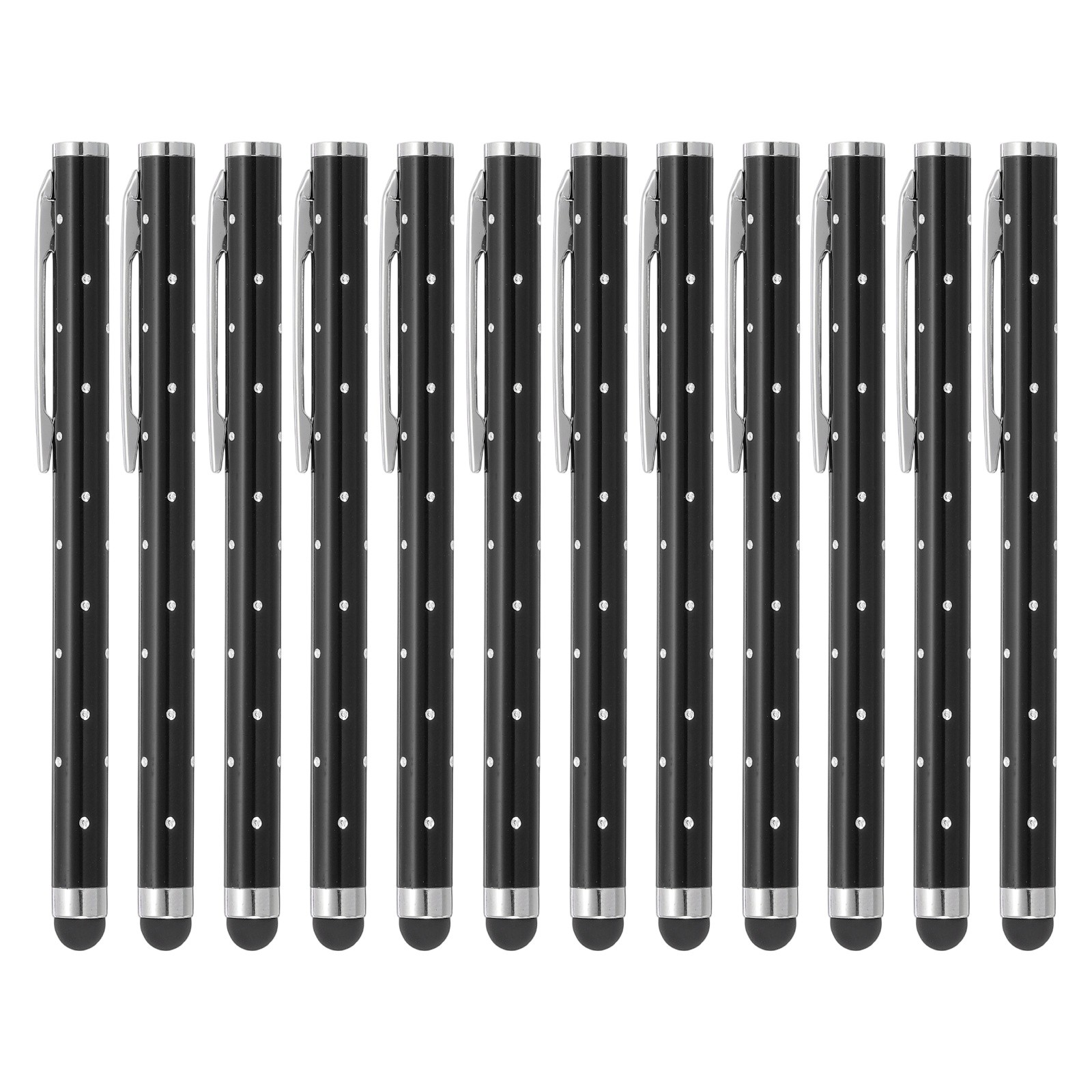 12 Pcs Bling Crystal Stylus Pens for Touch Screens, Black