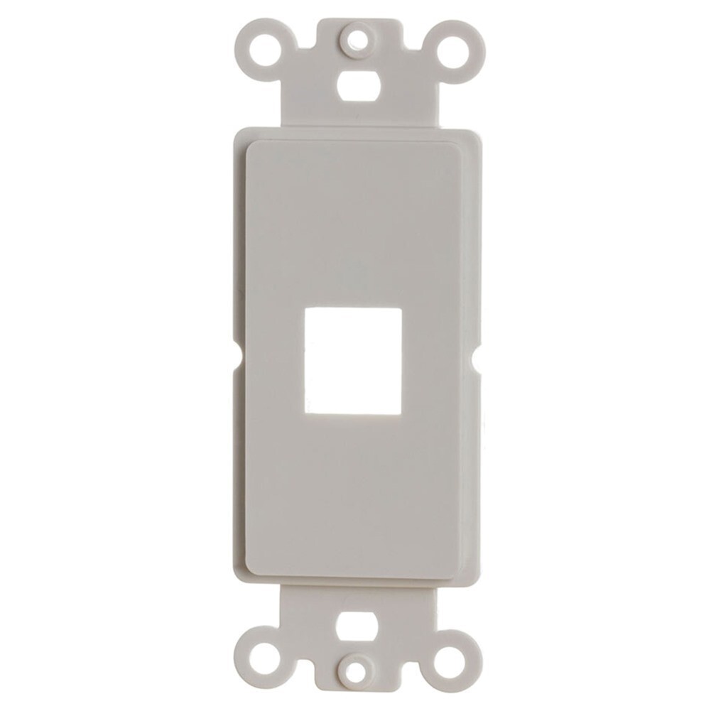1 Port Hole Wall Plate Insert Filler Keystone Jack Decora Style Faceplate White