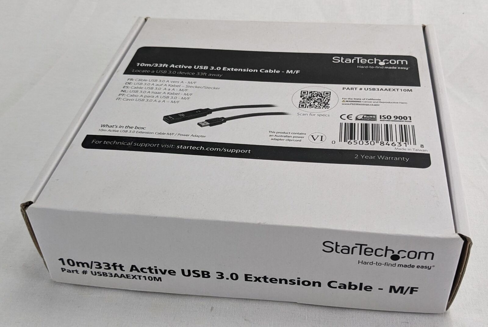 StarTech.com 33 ft Active USB 3.0 (5Gbps) Extension Cable with AC Pwr Adapter