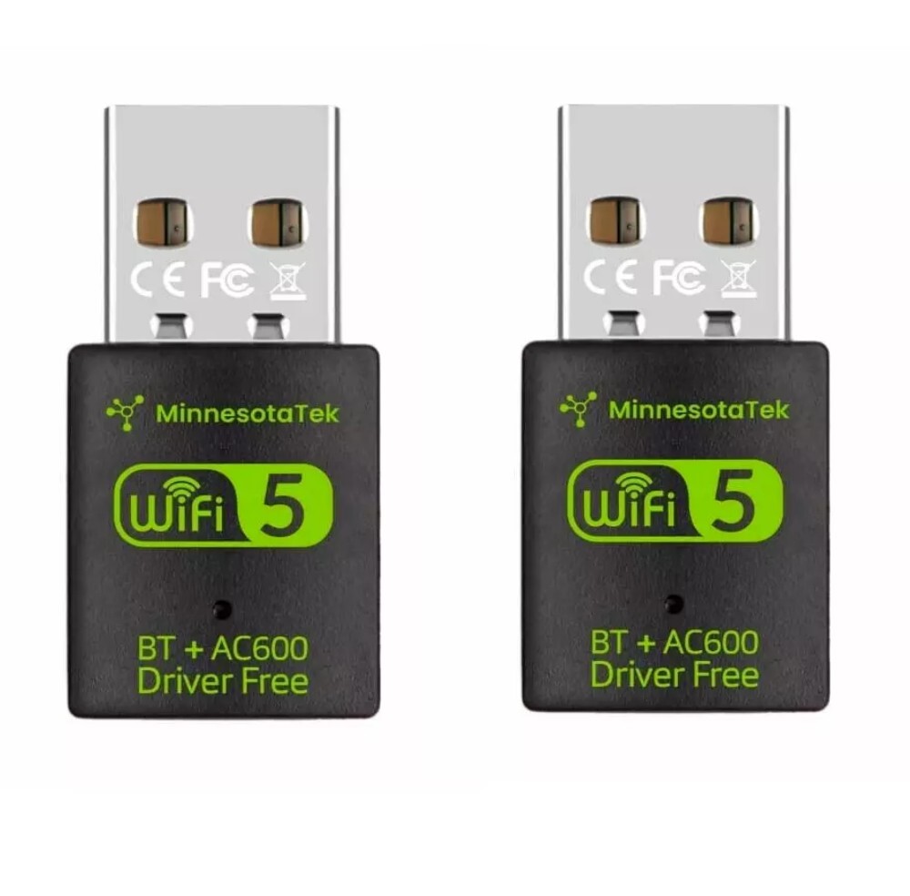 2x USB WiFi Bluetooth Adapter 600Mbps 2.4G/5Ghz Dual Band Wireless Card