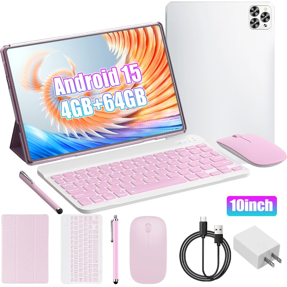 10.1" in Tablet Android Dual Camera WiFi Kids Tablet PC Quad-Core Keyboard Mouse