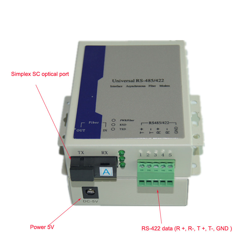 RS-422 Data Optical Extenders Transmitter Receiver Data over Fiber S/M 20Km