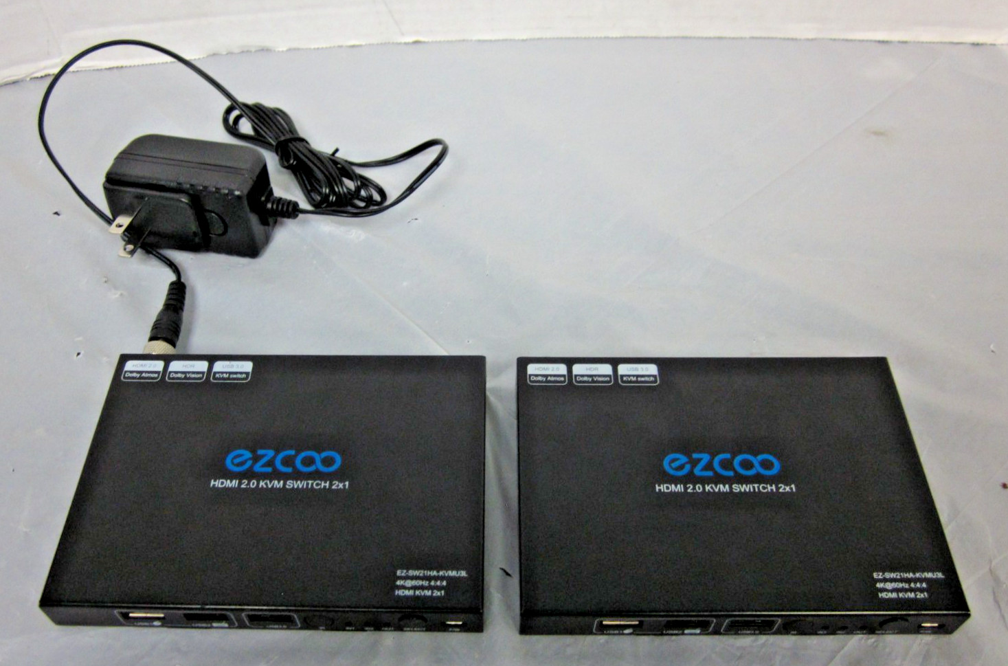 LOT OF 2 EZ-SW21HA-KVMU3L EZCOO HDMI 2.0 KVM Switch 2x1. 4K@60HZ