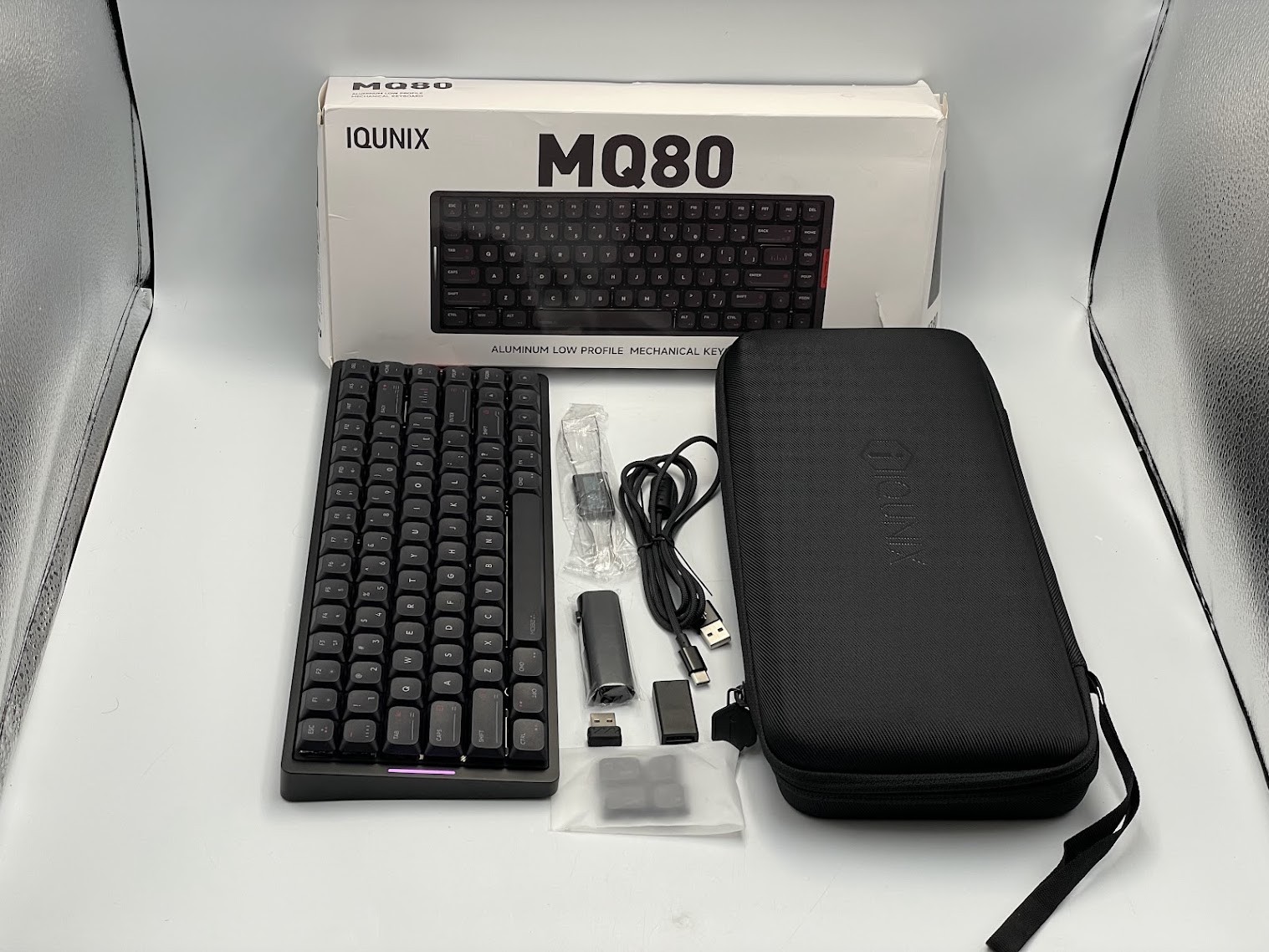 IQUNIX MQ80 Aluminum Low Profile Wireless Mechanical Gaming Keyboard - Black