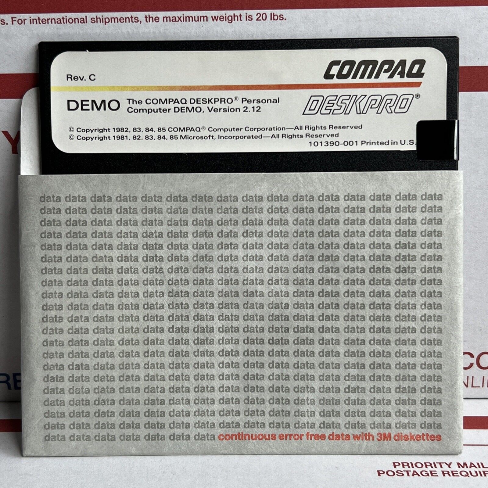 Vintage Compaq DeskPro Demo Rev C  Version 2.12 - One 5.25\