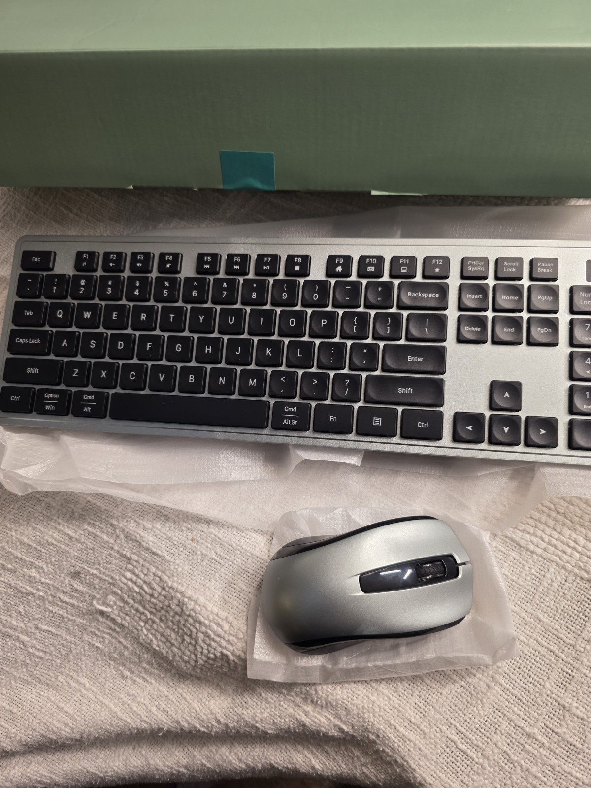 Slim Wireless Keyboard & Mouse Set Low Profile Full-Size Space Gray