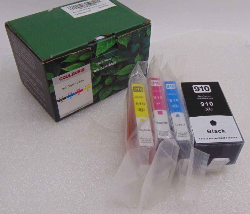 910XL Ink Cartridges High Yield Factory Sealed 4 Pack B C M Y For HP Replacement