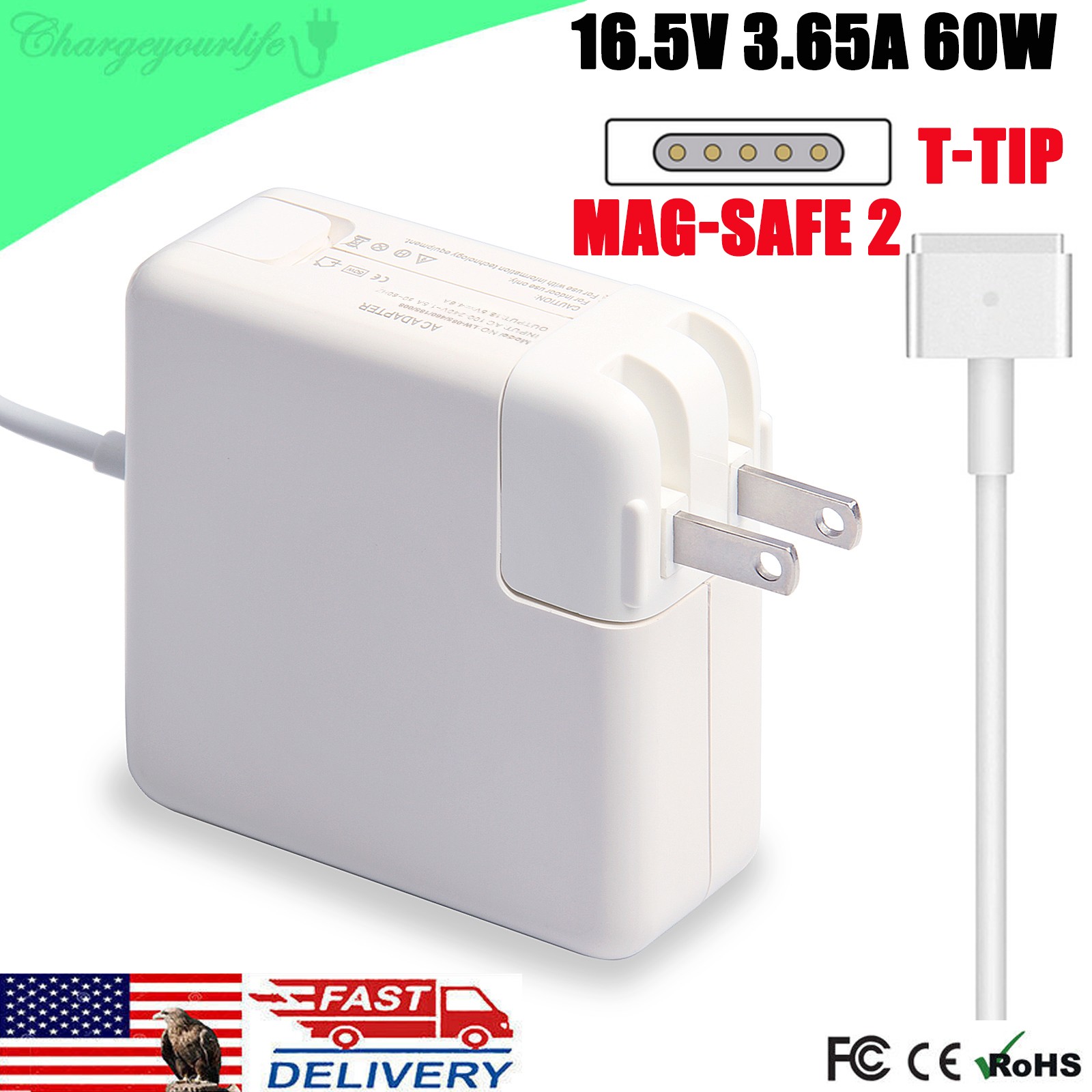 60W 16.5V 3.65A Charger Adapter for Macbook Pro 13" A1502 A1435 A1425 ME865LL/A