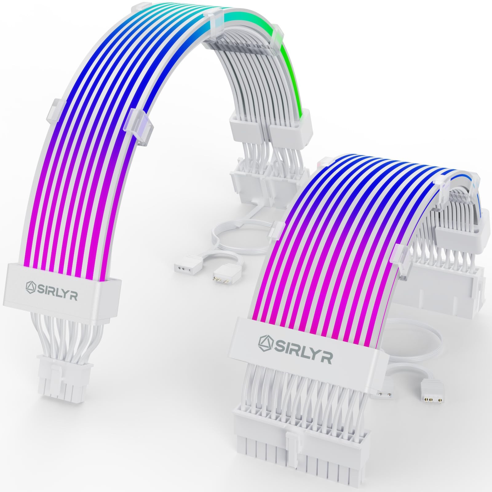 RGB 12VHPWR Cable Set,ARGB PSU Extension of Soft Include 24Pin ATX,16 Pin to ...
