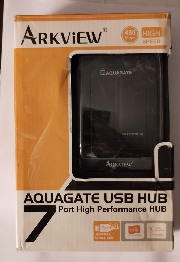 Aquagate USB Hub 7 Port High Performance Speed 480 Mbps Arkview 