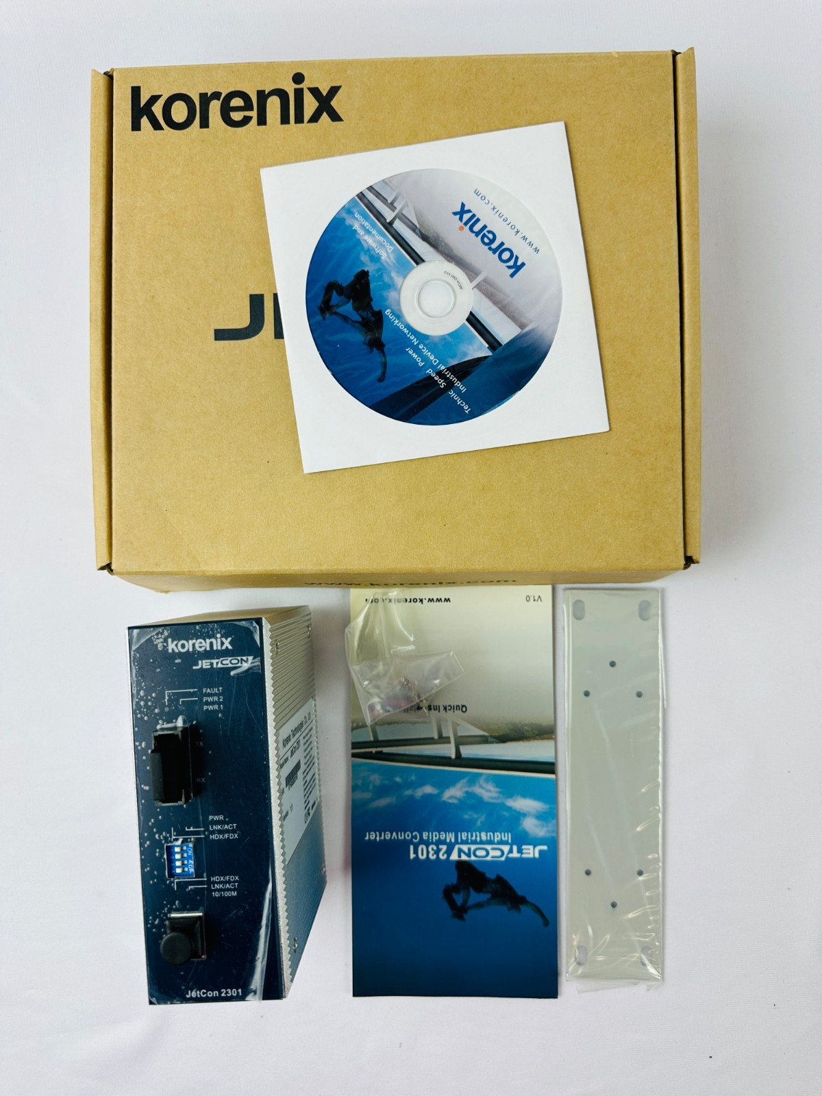 Korenix JetCon 2301 Industrial Fast Ethernet to Fiber Media Converter 